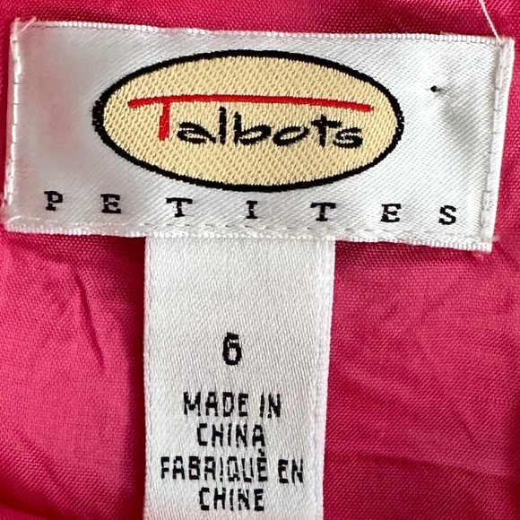 Talbots Petites Vintage Linen/Cotton Blend Shift Dress Pink Pineapple 6P Summer - Picture 6 of 13